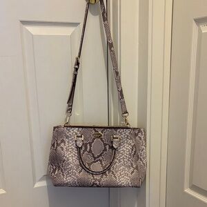 Michael Kors Gray Snakeskin-Print Women’s Satchel Shoulder Bag